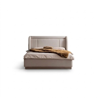 Modernes Beiges Bettgestell Schlafzimmer Doppelbett Luxuriöse Möbel Neu