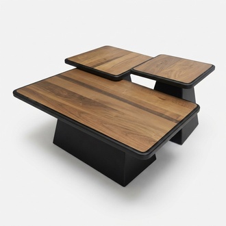 Modernes Couchtisch-Set Wohnzimmer Luxus Möbel 3x Holz Beistelltische Tisch