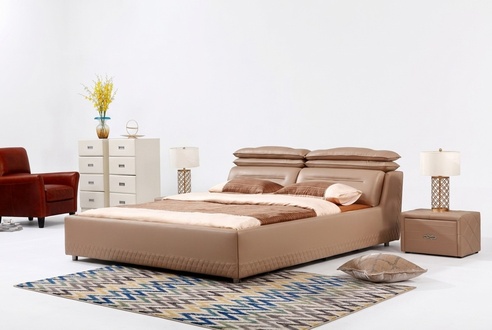 Modernes Design Bett XXL Luxus Hotel Betten Stil Doppel Leder 140 160