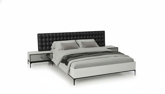 Modernes Doppelbett Weiß Design Polsterbett Bett für Schlafzimmer Ehebett