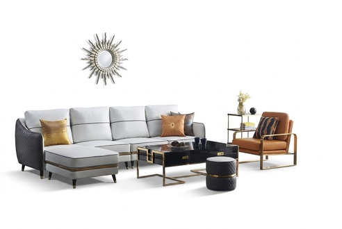 Modernes Sofa Ecksofa L Form Couchtisch Hocker Ecksofa Polster Hocker