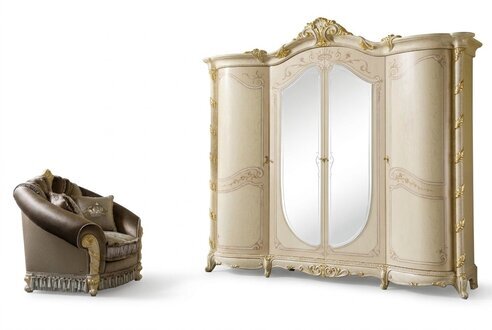 Möbel Barock Neu Klassischer Kleiderschrank Schlafzimmer Schrank Holz