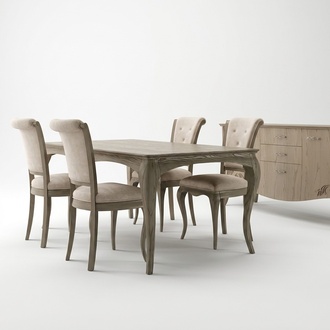 Möbel Einrichtung Gruppe Tisch + 4x Stuhl Set 5tlg. Esstisch Garnitur Esszimmer