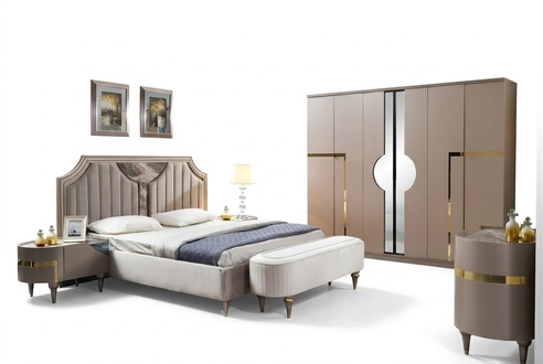 Möbel Modern Luxus Betten Neu Bett 2x Nachttisch 3 tlg. Schlafzimmer Set Design