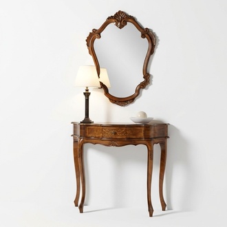 Möbel Stil Barock Konsolentisch Spiegel Holz Italienische Tische Konsolen 2tlg.