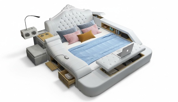 Multifunktion Bett Betten Deko Ehebett Doppelbett Polsterbett Schlafzimmer