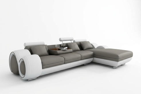 Multifunktions Ledercouch Sitz Polster Wohnzimmer Dekor Leder Garnitur Sofa
