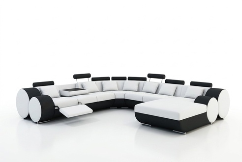 Multifunktions Ledercouch Sitz Polster Wohnzimmer Leder Dekor Garnitur Sofa