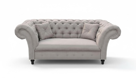 Neu 2 Sitzer Chesterfield Polster Couch Stoff Couchen Sofa Sitz Garnitur