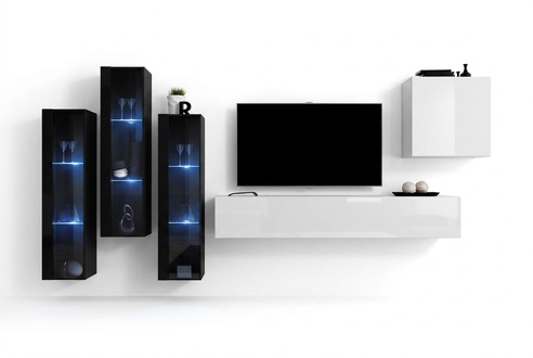Neu Wohnzimmer Wohnwand Hochglanz Holzmöbel Schrank Moderne Möbel 5tlg