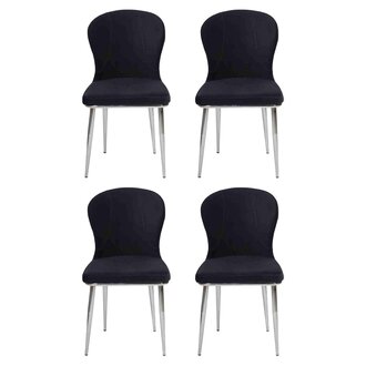 Gruppe Set 4x Sessel Stuhl Design Stoff Polster Stühle Esszimmer Textil