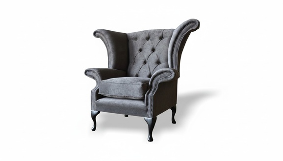 Ohrensessel Sessel Fernseh Design Polster Sofa Couch Textil Chesterfield