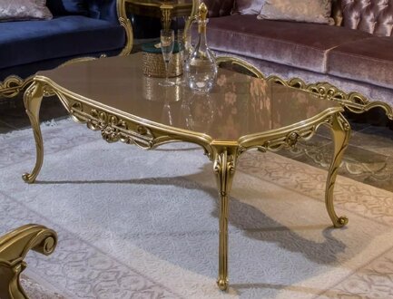 Goldener Couchtisch Beistelltisch Kaffeetisch Design Tisch Wohnzimmer