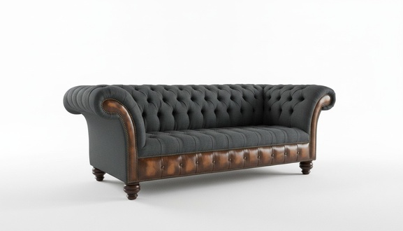 Original Chesterfield Sofa Polster Couch Microfaser Sofas Couchen Neu
