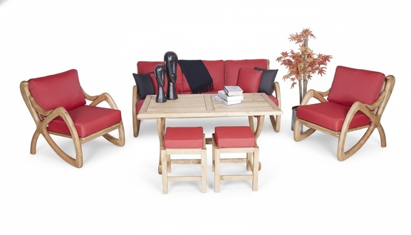 Outdoor Komplett Gartenmöbel Robuster Sofagarnitur 3+1+1 Sitzer Esstisch