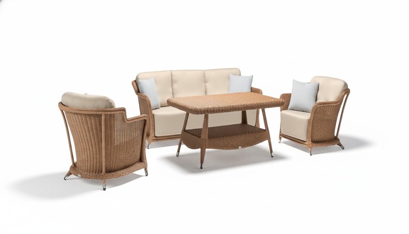 Outdoor Sitzgruppe Lounge Set Sofagarnitur Möbel Polyrattan Garten Möbel 4tlg