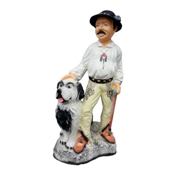 Hirte mit Hund Deko Figur Statue Skulptur 100 cm Figuren Statuen Skulpturen