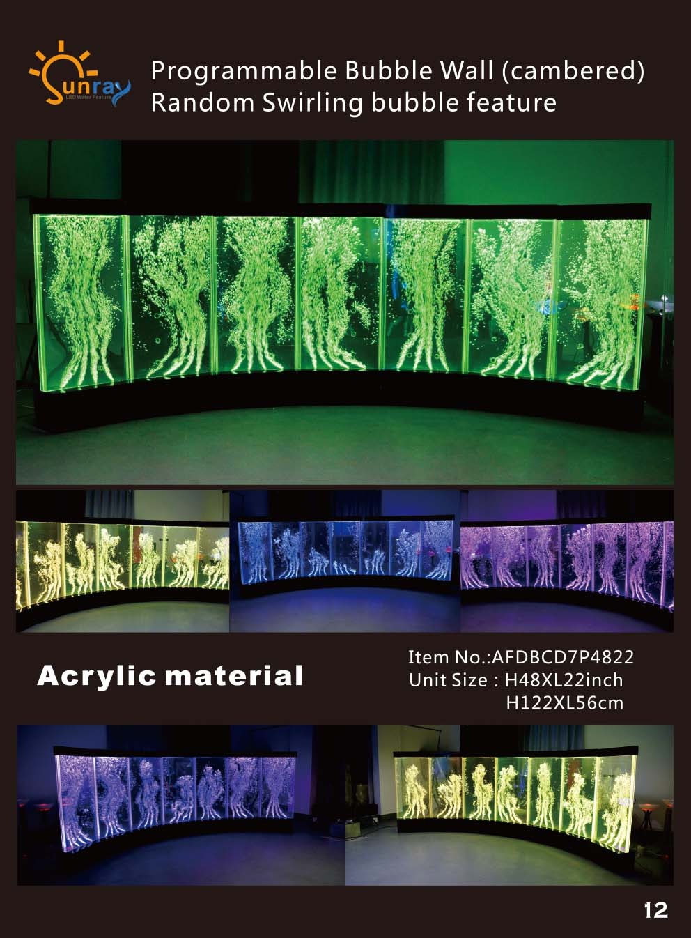 Wandpaneel Wasserblasen LED Wände Designer Wasser Wand Beleuchtete