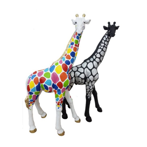 abstrakte Skulptur Giraffe Dekoration Figur Kunststoff Deko Statue