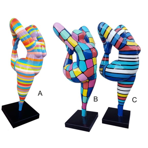 Nachbar Neidisch machen Statue Figur Abstrakt Moderne Kunst Bunt