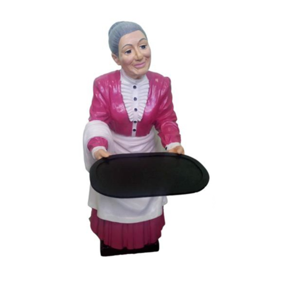 Kellner Statue Figur Skulptur Großmutter Statuen Restaurant Gastronomie