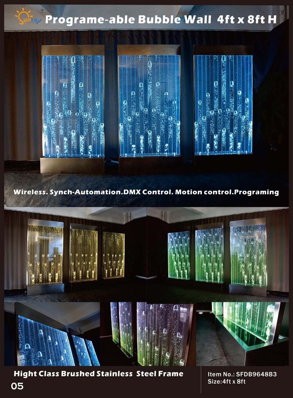 Wasser Wände Moderne Trennwand LED Wasserwand Beleuchtete Wand