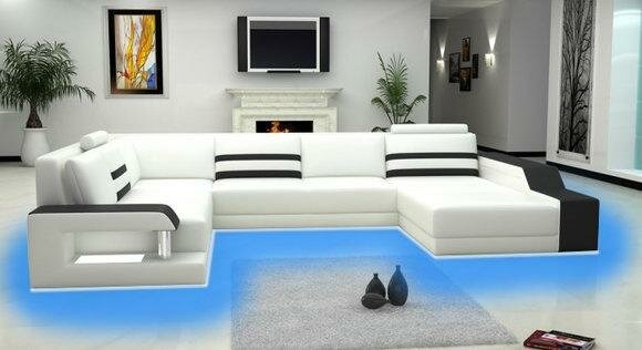 Ledersofa Sofa Couch Polster Ecksofa XXL Big Garnitur Wohnlandschaft Sofas PHX1