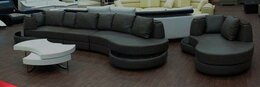 Ecksofa Wohnlandschaft Eck Leder Couch Garnitur Polster Ecke Sofa Sitz PRII-S
