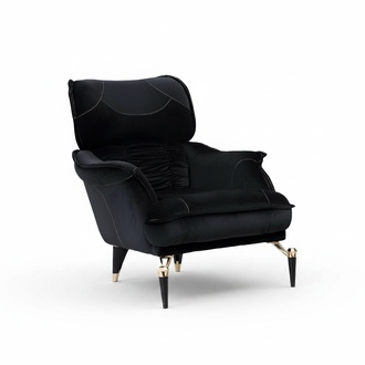 Perfekt weich Sessel für Wohnzimmer schwarz Farbe neu Luxus Möbel Textil