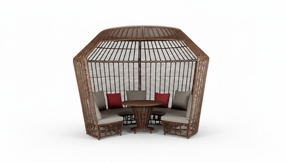 Pergola Rundsofa Pavillon Lounge Baldachin Terrassenpavillon Sofa Couch Outdoor