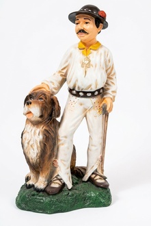 Person Hund Figur Garten Statue Skulptur Figuren Skulpturen Deko Statuen