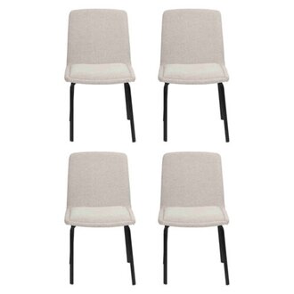 Garnitur Metall Lehn Polster Stühle Esszimmer Textil Set 4x Sessel Stuhl Gruppe