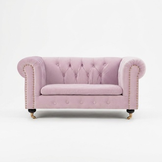 Pink Chesterfield Sofa Couch Polster Stoff Leder Couchen Polster