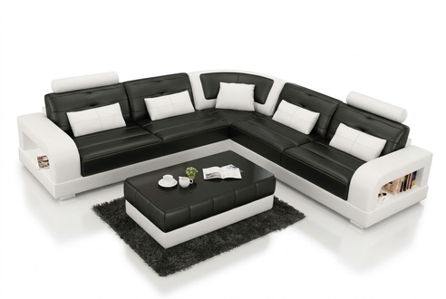 Polster Ecksofa Sofa Couch Wohnlandschaft Leder Eck Sofas Garnitur