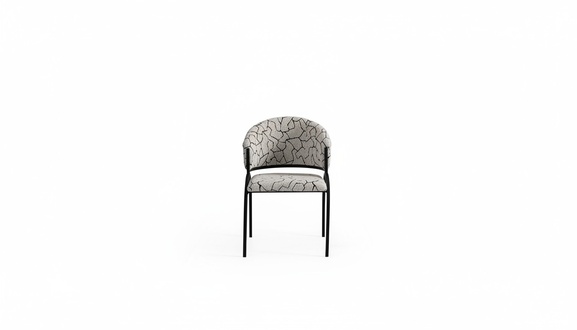 Polster Gemusterter Einsitzer Designer Polsterstuhl Esszimmer Stühle