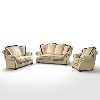 Polster Sofas Leder Sitz XXL Big 3 Sitzer (ohne 2+1) Sofa Couch Design