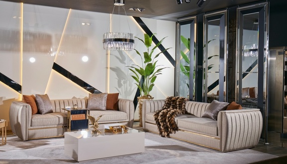 Polstergarnitur 3+3 Sofa Couchtisch Garnitur Couch Stoff Sofagarnitur 3tlg.