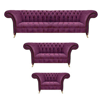 Polstermöbel Wohnzimmer Set 3tlg Luxus Sofagarnitur Einrichtung Chesterfield
