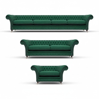 Polstermöbel Chesterfield Grün Sofagarnitur 3tlg Wohnzimmer Komplett Möbel
