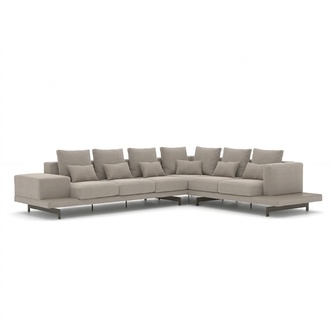 Polstermöbel Grau Designer Ecksofa L-Form Textil Sofa Wohnzimmer