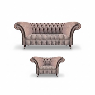 Polstermöbel Grau Komplett Sessel Sofa Dreisitzer Couch Sofagarnitur Textil
