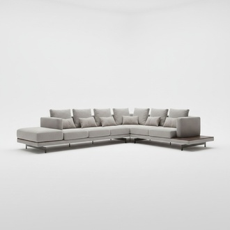 Polstermöbel Grau Sofa Couch L-Form Ecksofa Wohnzimmer Couchtisch