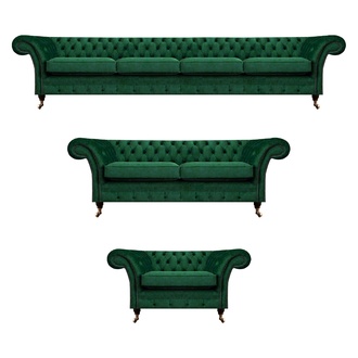 Polstermöbel Grün Sofas Chesterfield Sessel Wohnzimmer 4+2+1 Sofagarnitur