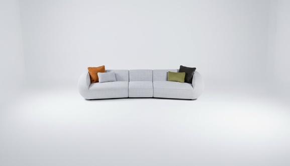 Polstermöbel Sechssitzer Wohnzimmer Couch Textil Sofas Moderne Möbel