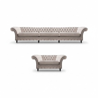 Polstermöbel Weiß Sofa Dreisitze Einrichtung Sessel Wohnzimmer Chesterfield