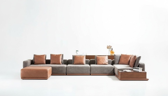 Polstersofa Eckgarnitur Ecksofa U Form Stoffsofa Couch Modern Sofa Grau