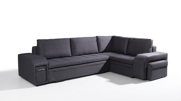 Polstersofa Loungesofa Couch Sitzgruppe Wohnzimmer mit Kissen L-Form Sofa