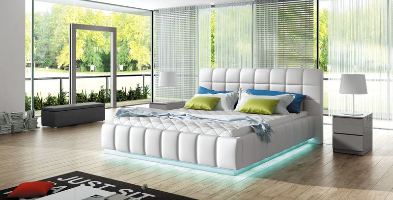 Wasserbett Bett Betten Komplett Lederbett Polsterbett mit Matratze Neu Prato