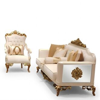 Premium Wohnzimmer Set Möbel set 2x Sofa 3 Sitzer Moderner Wohnzimmer