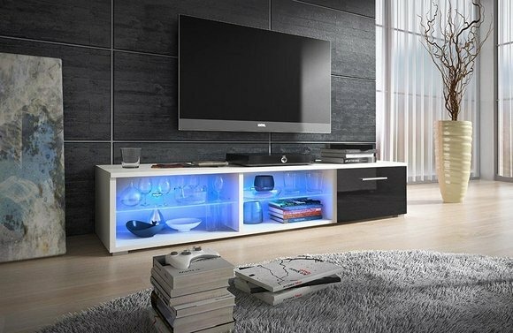 rtv Holz sideboard Fernseh Wand Hochglanz Lowboard Unterschrank TV Led
